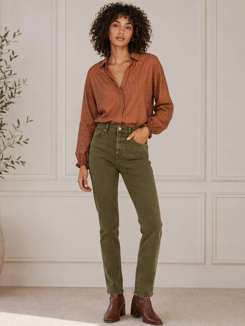 Madewell 10” High Rise Skinny Jeans Green Stretch Denim | 26